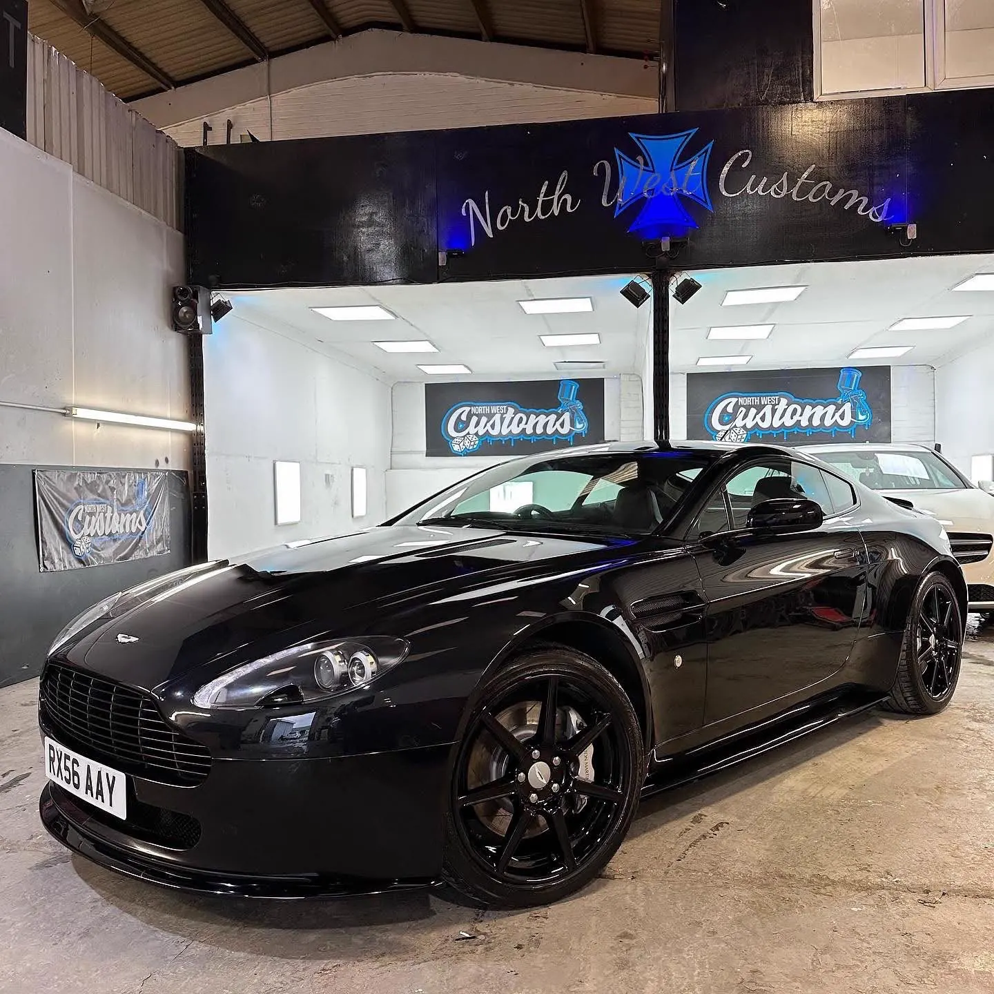 Aston Martin V8 Vantage finished in the North West Customs workshop