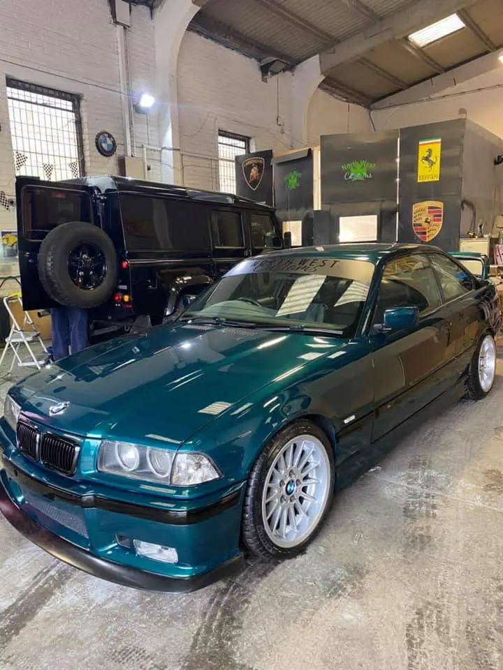 BMW E36 restored in Boston Green