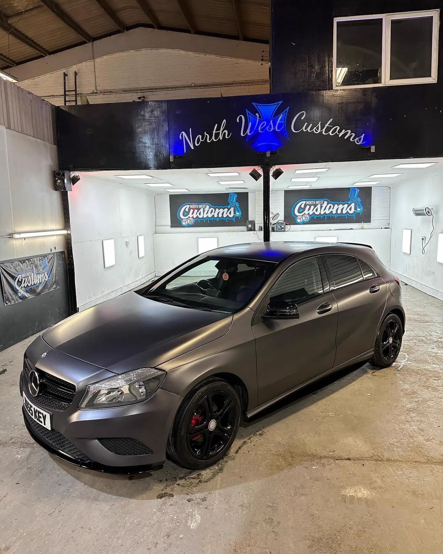 Mercedes A-Class wrapped in satin grey