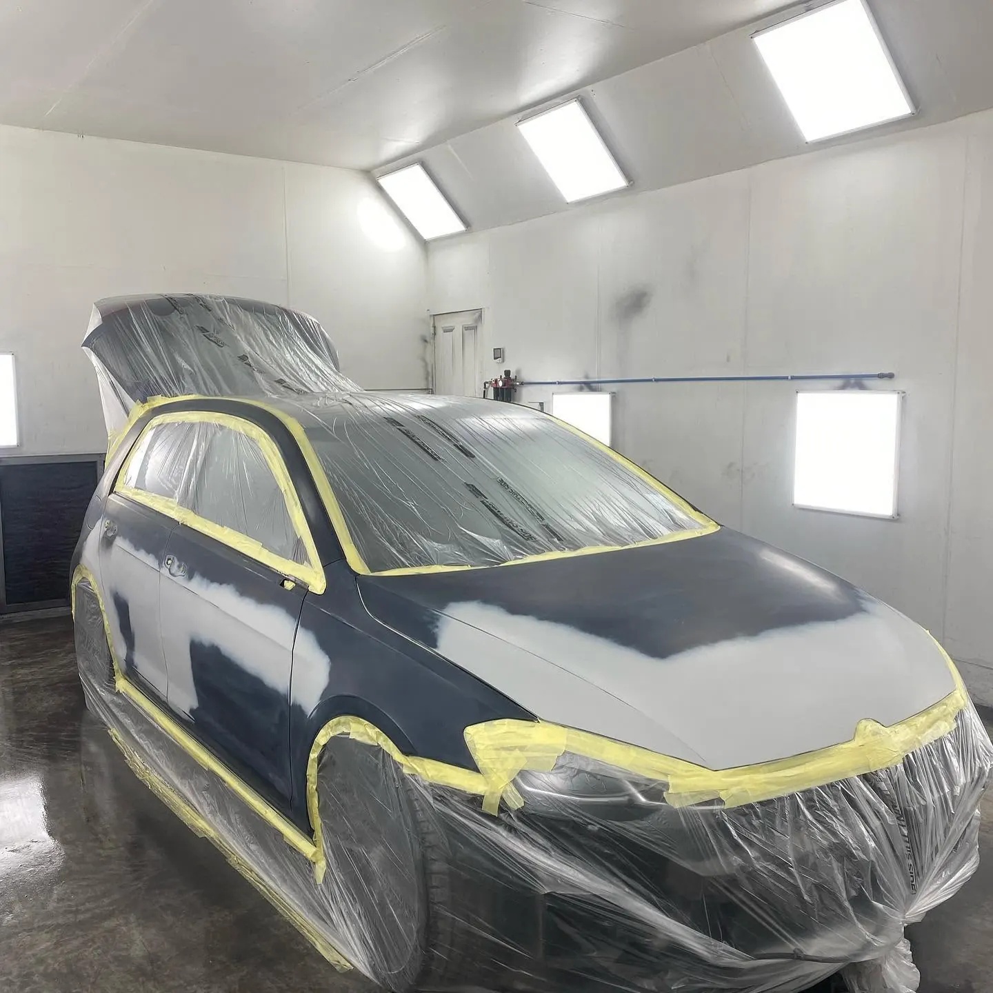 Volkswagen Golf during body preparation before its respray